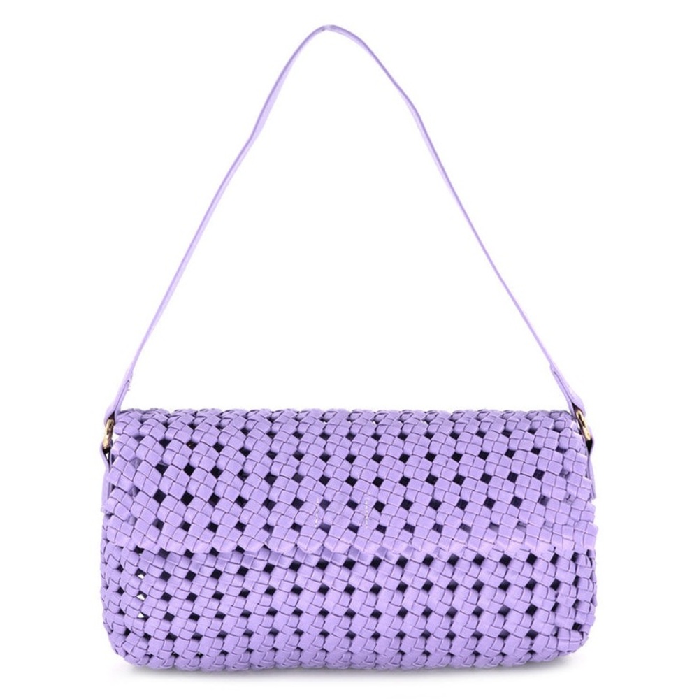 Purple Woven Shoulder Bag